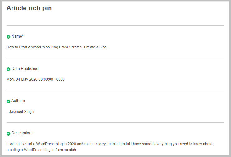 detailed information about rich pins