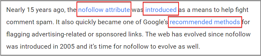 anchor text links