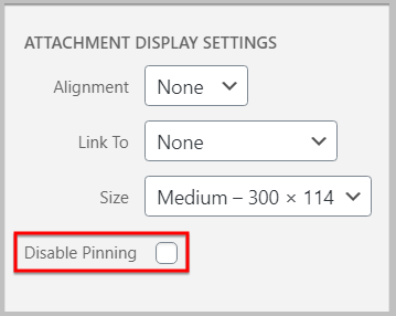 disable pinning using tasty pins in wordpress classic editor