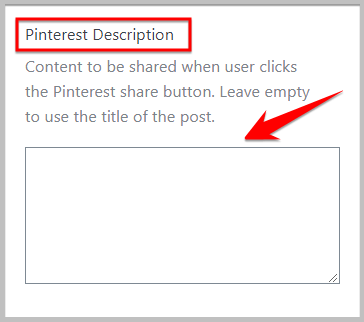 Add Pinterest description for hidden pin in Social Snap