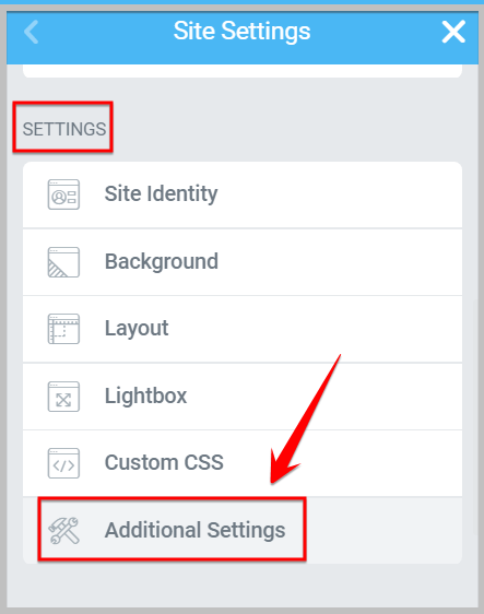 additional settings in elementor 3.0