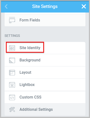 site identity in elementor 3.0