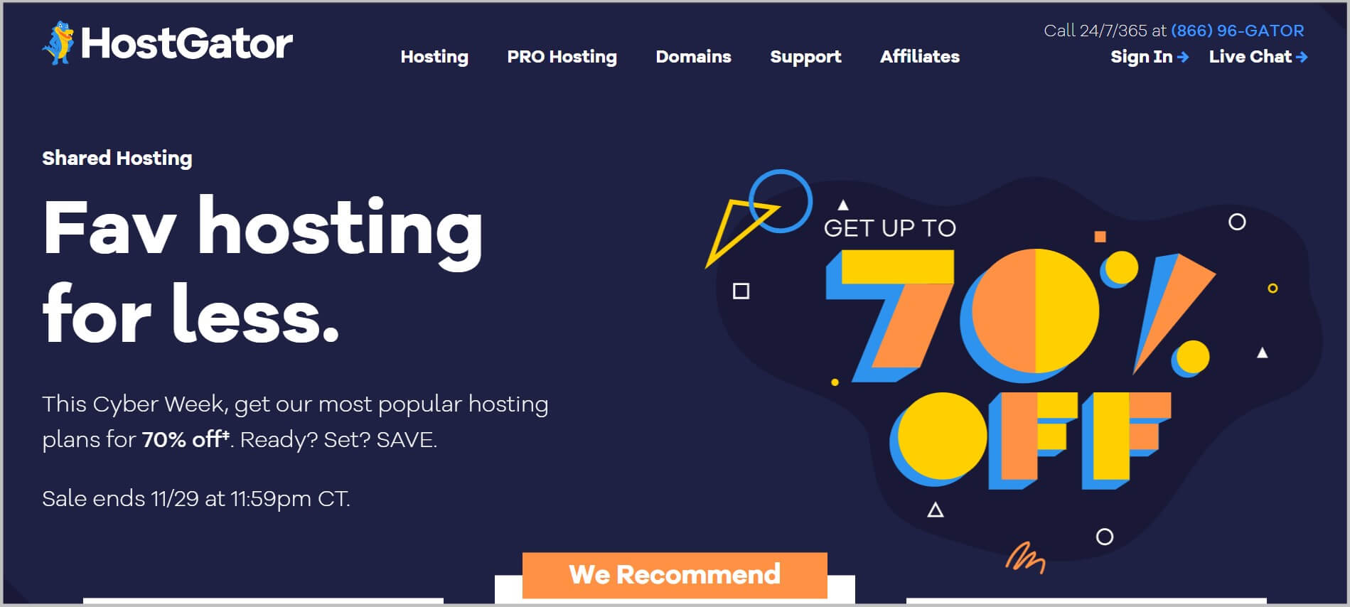 HostGator Black Friday Sale 2022 - 70% OFF on Web Hosting