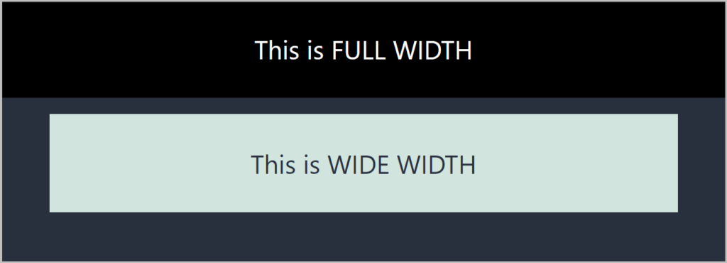 Difference between full and wide width headings