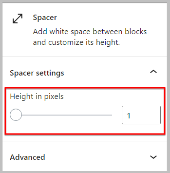 Minimum value for spacer block