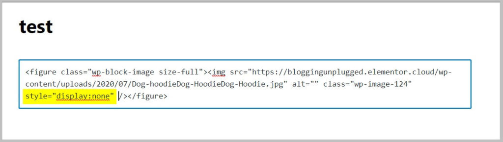 Add CSS display property to hide pin in blog posts
