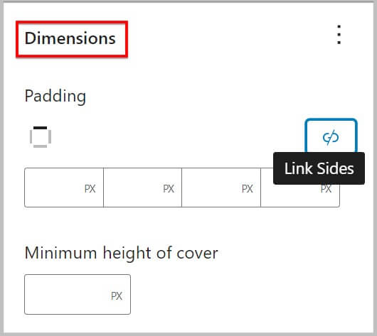 Dimension control for blocks in WordPress 5.9 update
