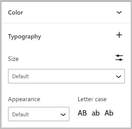 Improved typography controls for blocks in WordPress 5.9