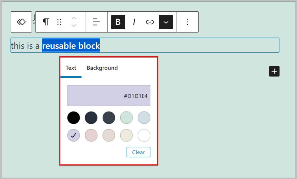 Option to choose text and background color for highlight in WordPress 5.9