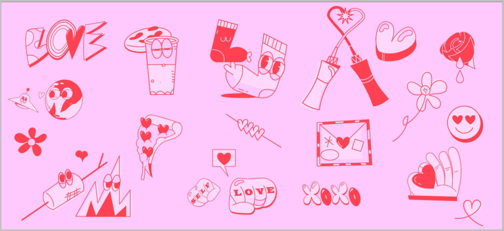 Graphic Assets in Elementor Pro Valentines Day Kit