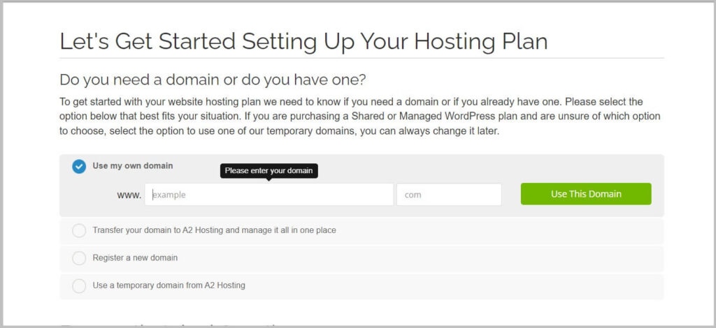 Add a domain name in A2 Hosting