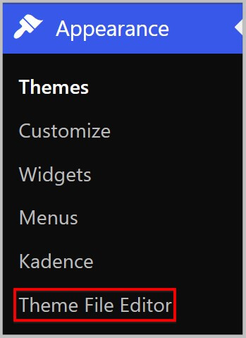 Theme file editor option in WordPress