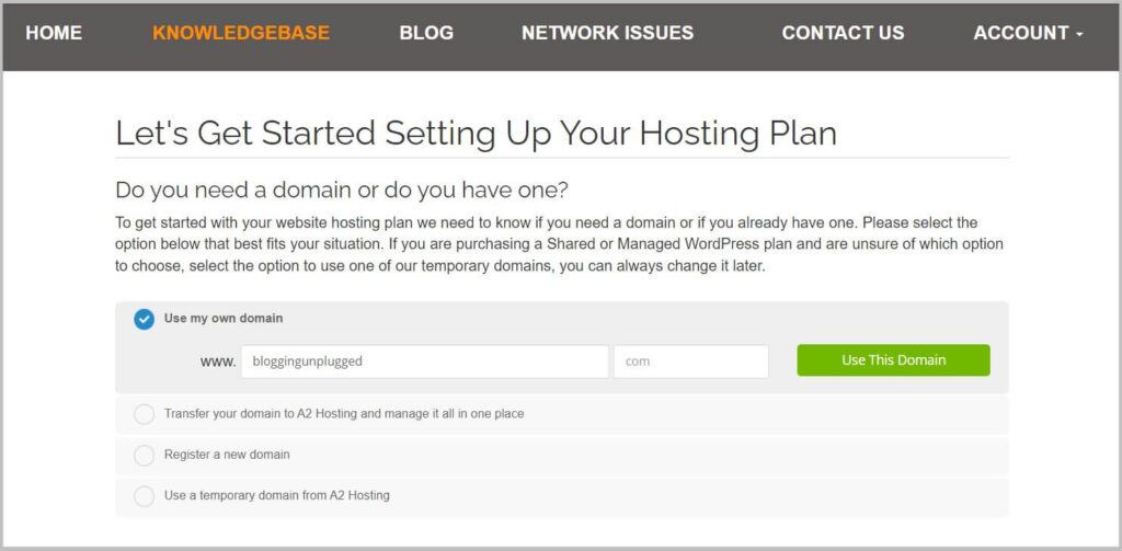 add a domain name in A2 Hosting