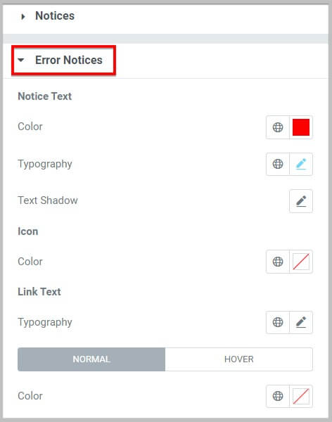 Customization options for Woocommerce Notices in Elementor Pro 3.6