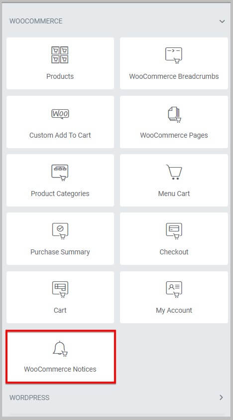 New Woocommerce Notices widget in Elementor Pro 3.6