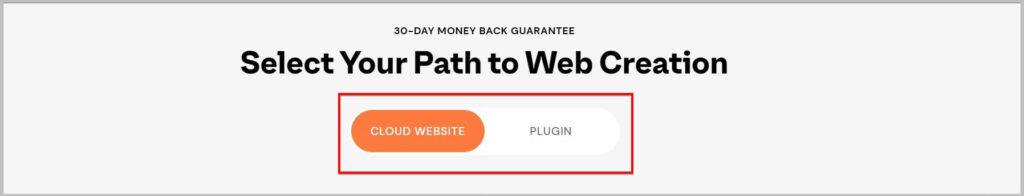 Select Web creation path in Elementor