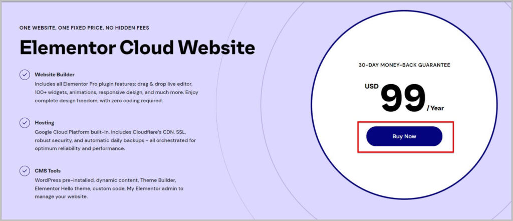 Buy Elementor Cloud Website Subscription