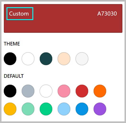 Color panel displays name of the color in WordPress 6.0