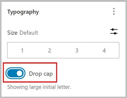 Drop cap in WordPress 6.0