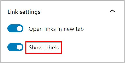 New show label option in social icons block in WordPress 6.0