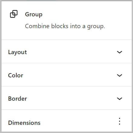 Typography option missing in Group block before WordPress 6.0