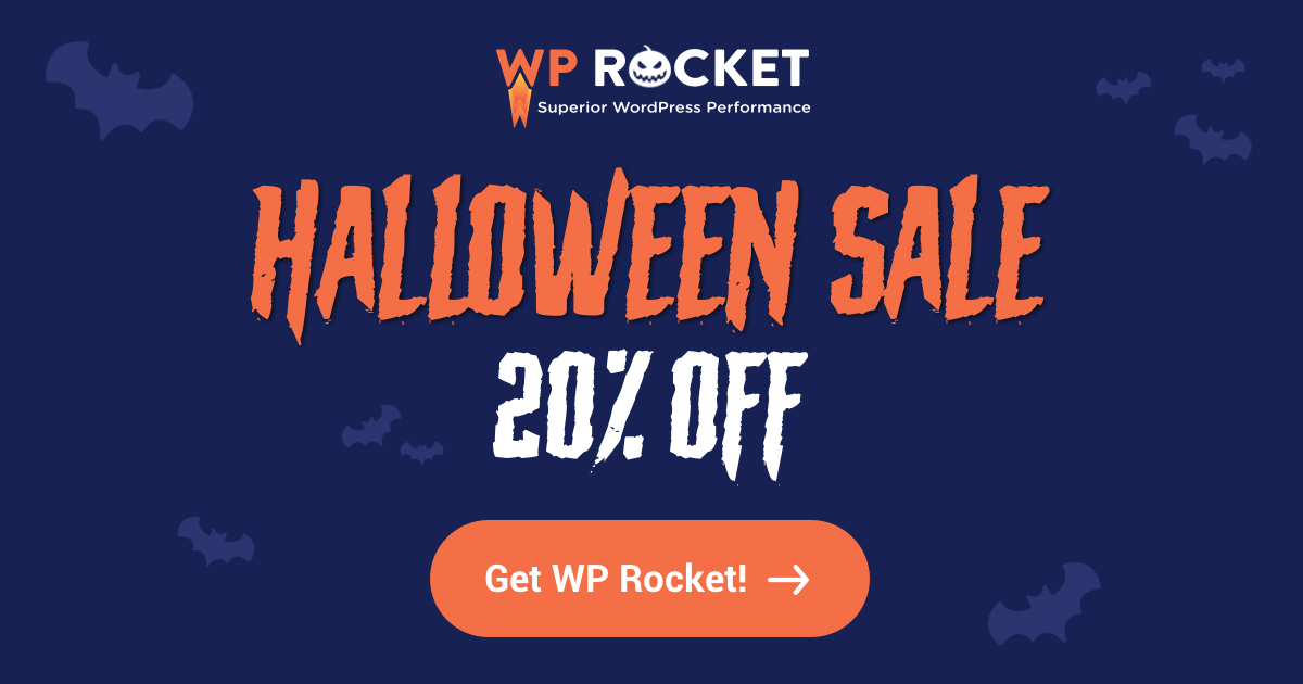 WP Rocket Halloween Sale 2023 - 20% Discount on Plans
