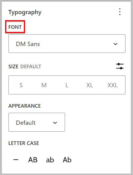 Font family option in Heading Black in WordPress 6.1 Beta