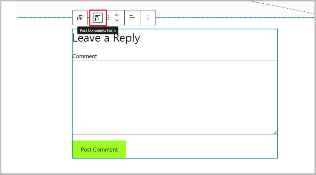 Post Comment Form placeholder in WordPress 6.1 Beta