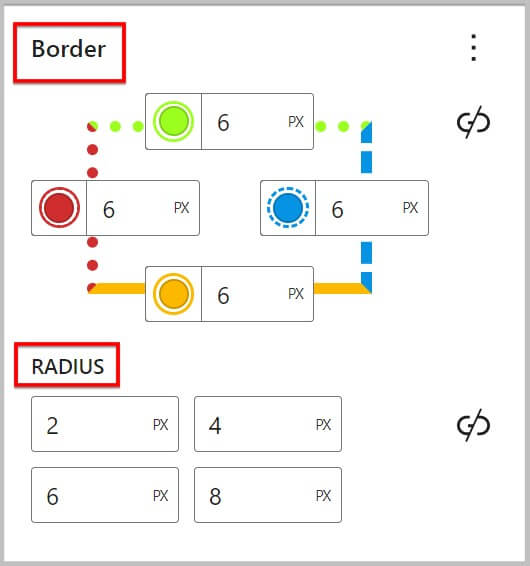 Set custom border and radius in columns block in WordPress 6.1 Beta