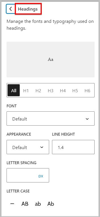 Typography for headings in WordPress 6.1 Beta