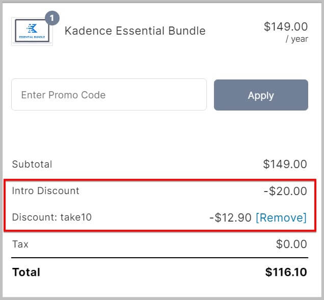 Kadence WP Essential bundle on discount 2024