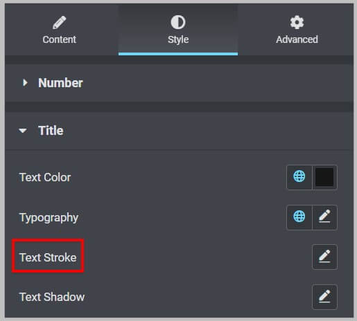Text Stroke in Counter widget title after Elementor 3.8