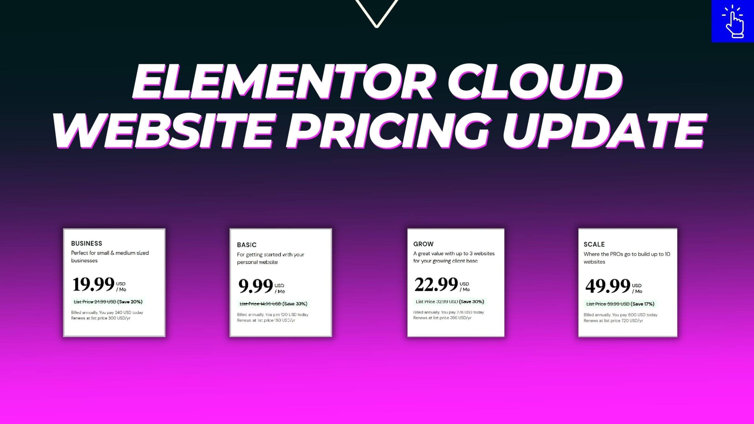 Elementor Cloud Website Pricing Update- New Plans