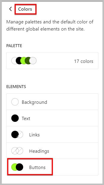 Global Color Settings for buttons in WordPress 6.1