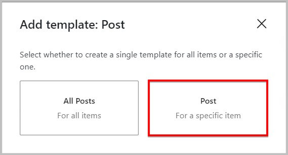 Option to create templates for specific items in WordPress 6.1