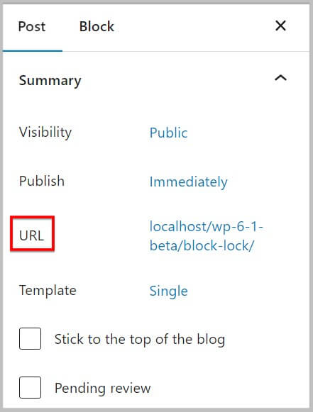 Post Permalink settings after WordPress 6.1