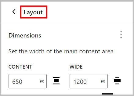 Set width of content area in WordPress 6.1