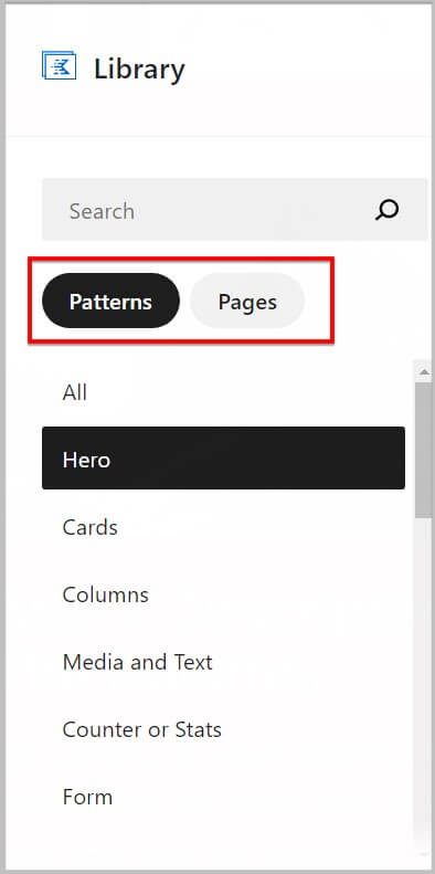 Patterns and Pages after Kadence Design Library update