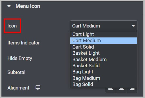 Custom icon in Menu Cart widget missing before Elementor Pro 3.12