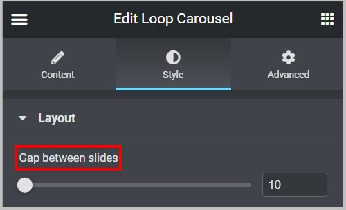 Responsive controls missing in gap between slides in Loop Carousel before Elementor Pro 3.12