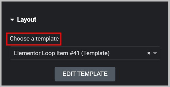 Create or Select a template in Loop Grid in Elementor Pro 3.14