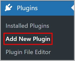Add New Plugin option in WordPress admin