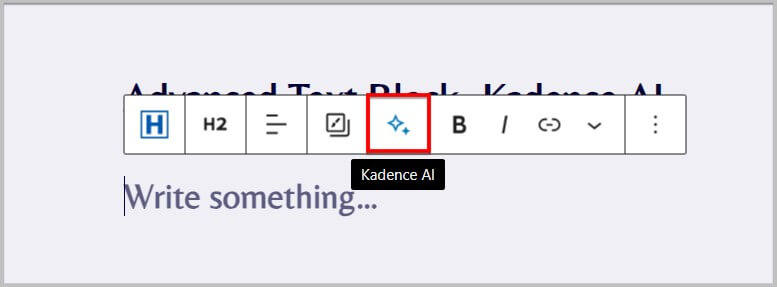 Kadence AI in Advanced Text Block