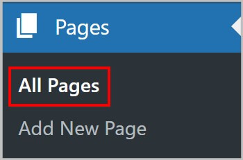 All Pages option in WordPress admin