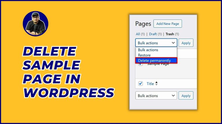 How to DELETE Sample Page in WordPress