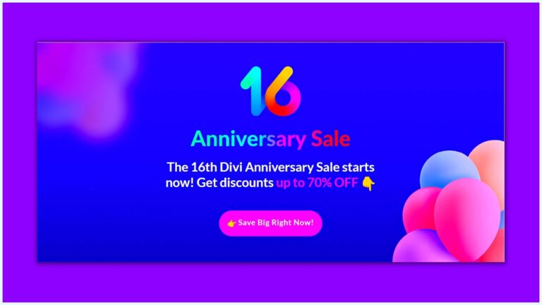 Divi Anniversary Sale 2024 – 70% Discount